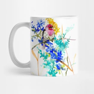 House Finch And Wild flowers Mug